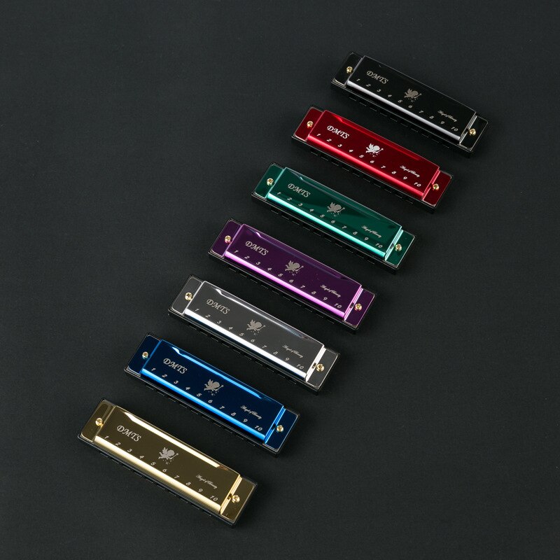 OEING Chromatic Harmonica - 10 Holes, 25 Keys, C Tone, Phosphor Bronze Reeds, Resin Body
