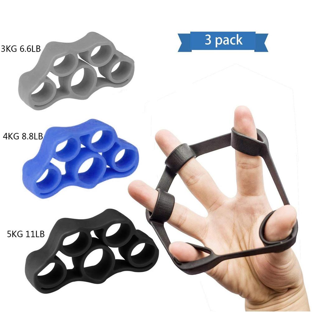 3pcs Finger Trainer Silicone Finger Stretcher Hand Exercise Grip Strength Resistance Bands Training for Finger Force Grip Device