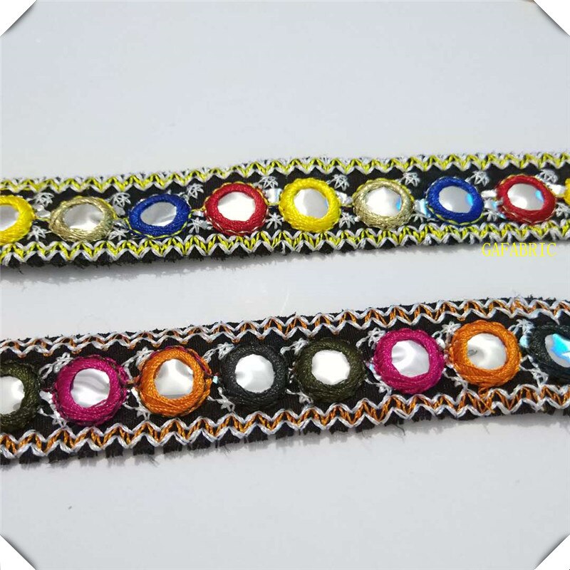 5 yards FABRIC Embroidery 3D Polyester Webbing Colorful Embroidered Webbing 2 CM Width Woven Webbing