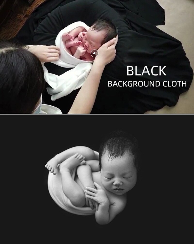 Baby Fotografie Dekens Pasgeboren Schieten Baby Stretch Deken Pasgeboren Baby Zwarte Achtergrond
