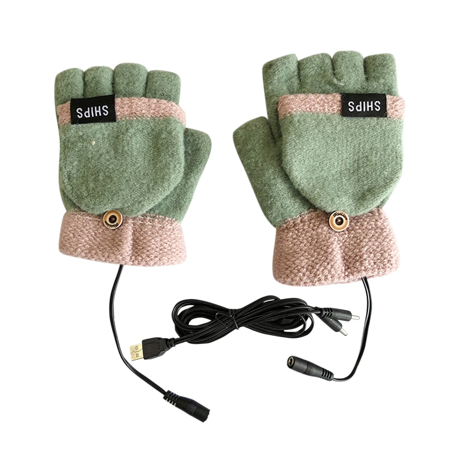 Usb Elektrische Verwarming Handschoenen Half-Vinger Handschoenen Met Vinger Babybedjes Wasbaar Indoor Outdoor Warme Handschoenen Enkelzijdig Verwarming mitten: B