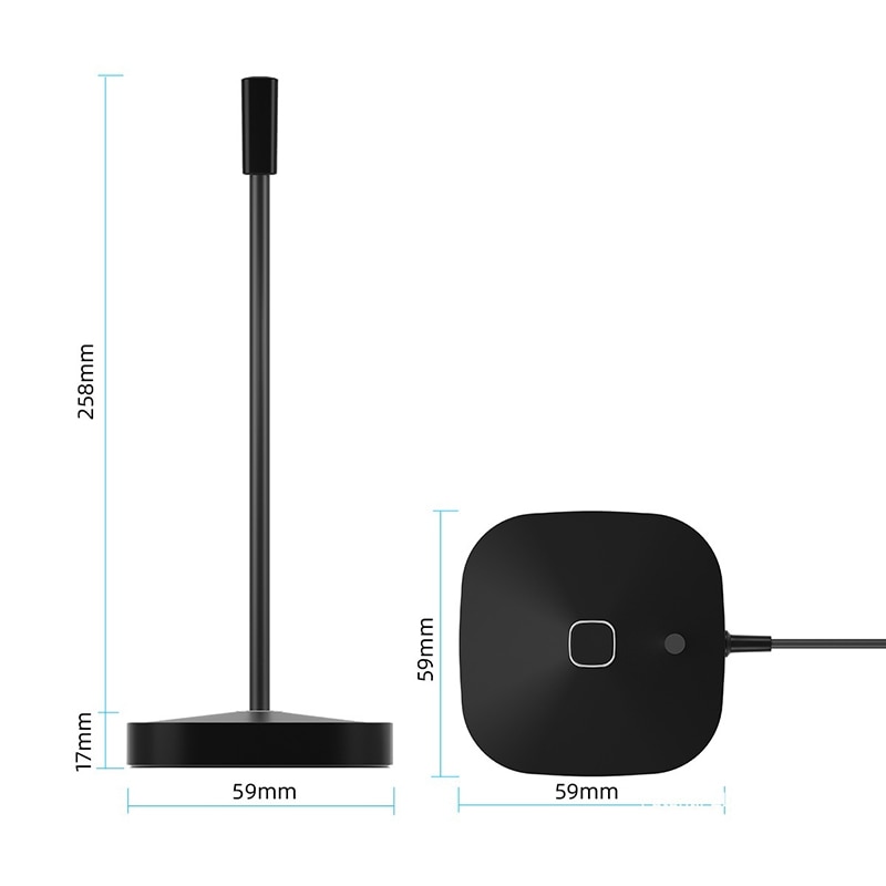 Desktop Microphone PC Microphone USB Microphone Condenser Microphone LED Microphone Base 360°Sound Collection Touch