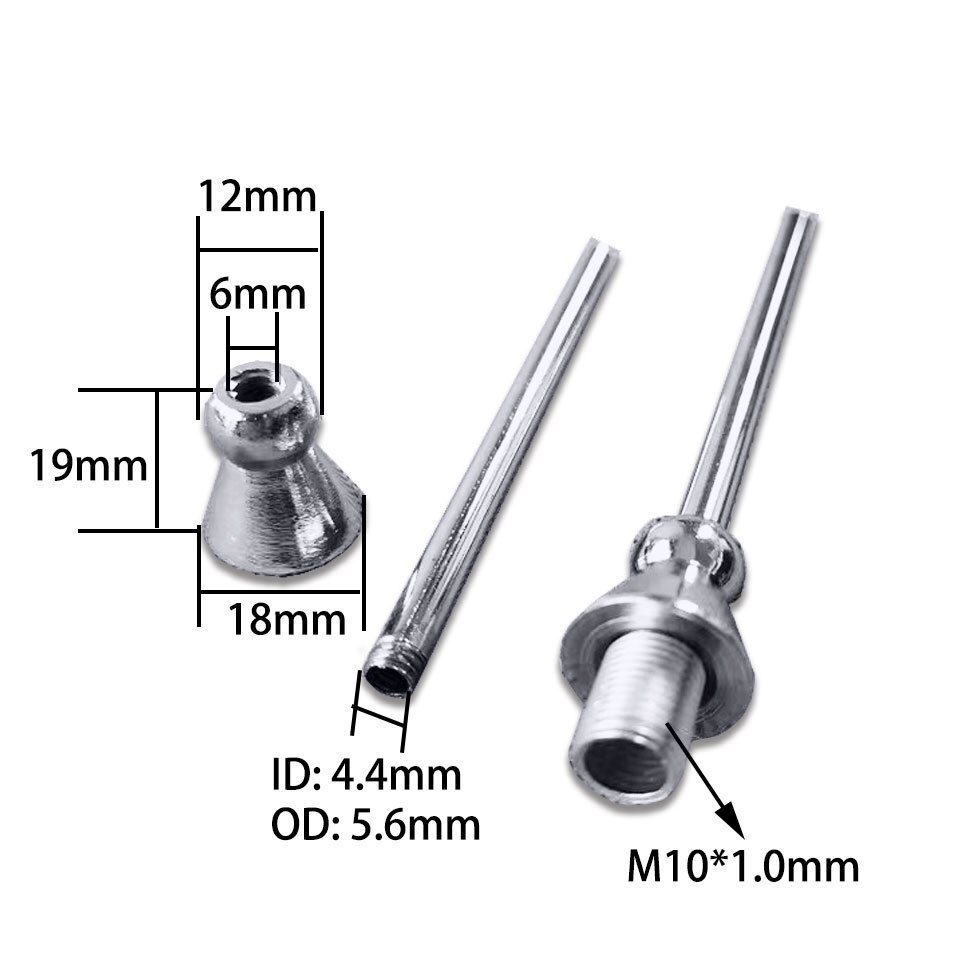 Round Head Cone Head Plus M6 Tube Dining Chandelier Fixing Accessories G4 Chandelier Inner M6 Outer M10 Tooth Cone Pipe Fittings