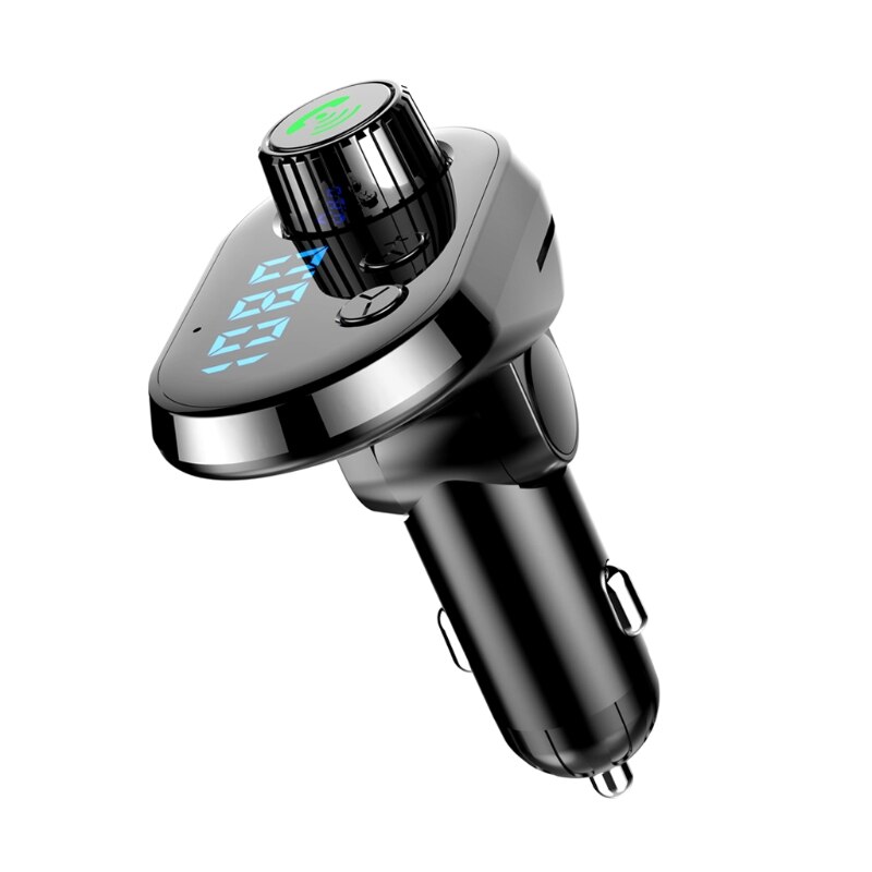 Waterproof Car MP3 Player Handsfree Car Kit Blue Screen Bluetooth FM Transmitter V5.0 TF Card 5V/3.1A Car Modulator