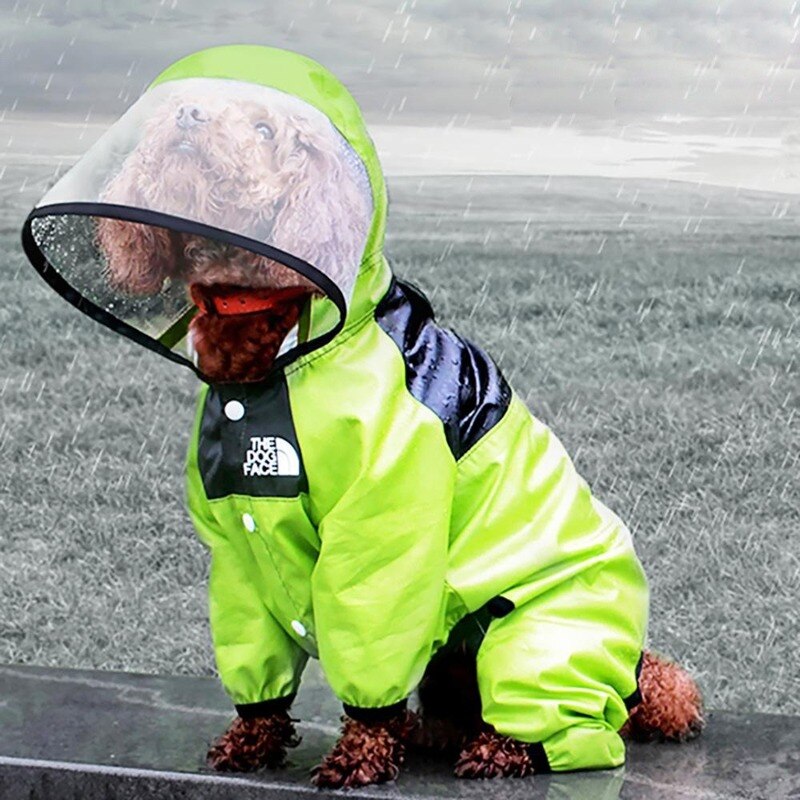 Pet Dog Waterproof Raincoat Jumpsuit Reflective Rain Coat Hooded Waterproof Jackets Small Dog Outdoor Clothes Pet Supplies: Light Green / S