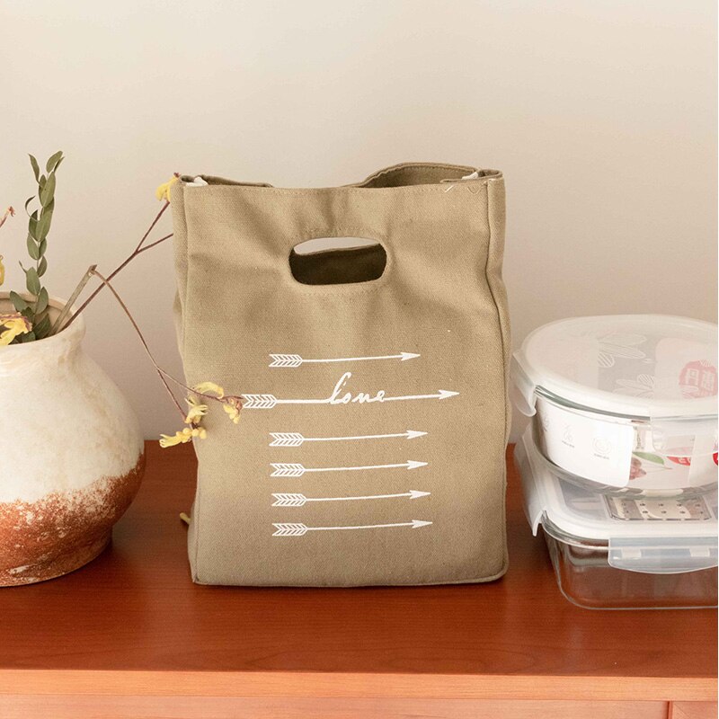 Purdored 1 Pc Japanse Stijl Lunch Tas Canvas Thermische Lunchbox Voedsel Verse Bento Pouch Picknick Drinken Koud Geïsoleerde Lunch tas