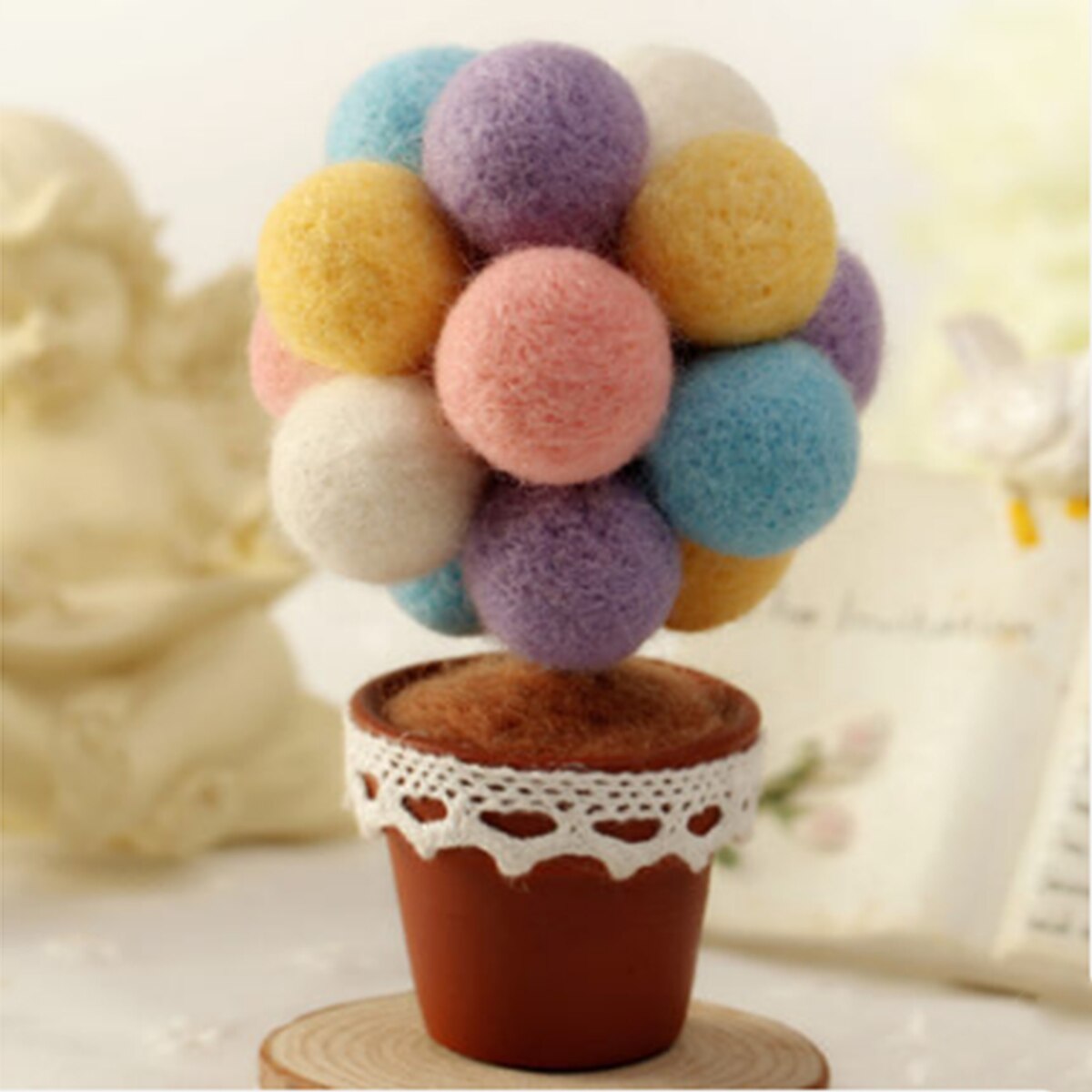 20Pcs 15/20mm Dia Mix Colourful No Hole Soft Wool Felt Ball Pom Poms For DIY Handmade Craft Sewing Decor Accessories