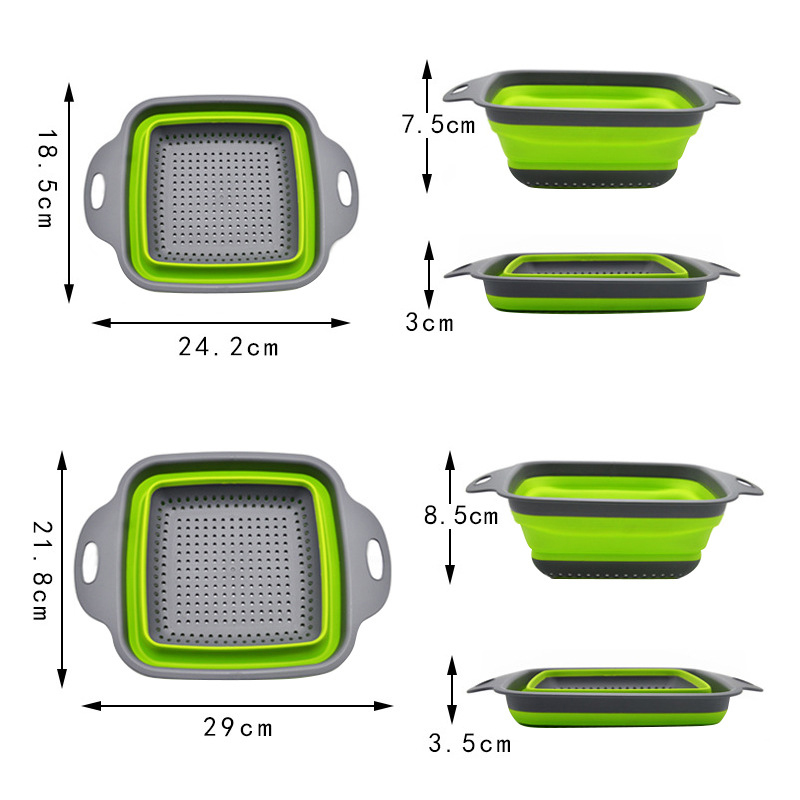 Vergiet Afdruiprek Opvouwbare Zeef Fruit Groente Wassen Opslag Mand Silicone Inklapbare Afdruiprek Mand Keuken Gereedschap