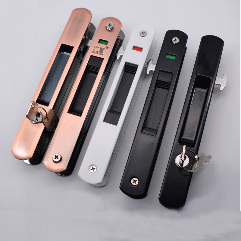 Mute Mortice Sliding Door Locks Hidde Handle Interior Door Pull Lock Modern Anti-Theft Room Wood Door Lock Furniture Hardware