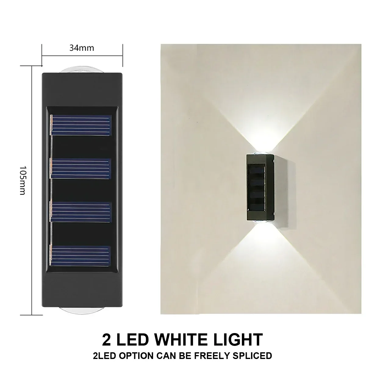 Outdoor Solar LED-wandlampen Waterdichte Led Solar Lamp Op en neer Lichtgevende verlichting voor tuin Balkon Yard Street Decor Lampen: Blauw / 16-20W