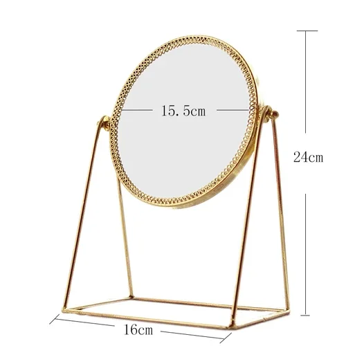 Geometry Glass Jewelry Box Accessories desktop makeup mirror Multifunction Storage Display Boxes & Bins: Blue
