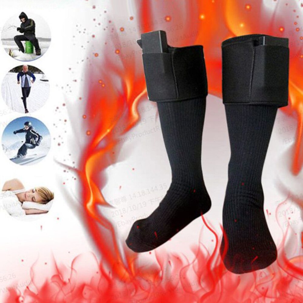 Calcetines gruesos con calefacción eléctrica para hombre y mujer, medias calentadoras con batería recargable, para deportes de ciclismo y esquí al aire libre, Invierno