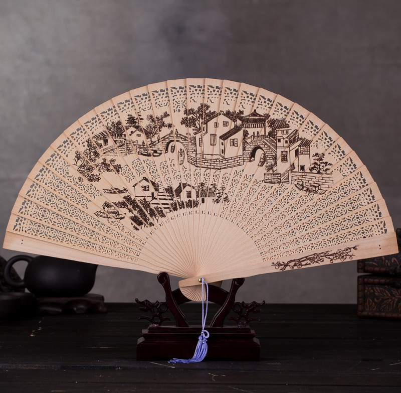 Hand Fan Japanese Decoration Fan for Dancing Wedding Hand Fans Folding Chinese Crafts Home Decor Garden: Jiangnan water town