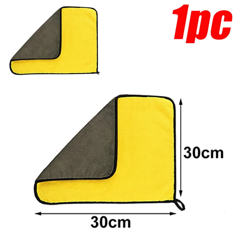 Serviette de lavage de voiture en microfibre, 5/1 pièces, Double face, épaisse, chiffons de nettoyage de voiture, ménage, cuisine, fenêtres, miroirs, chiffons d'essuyage: Rouge