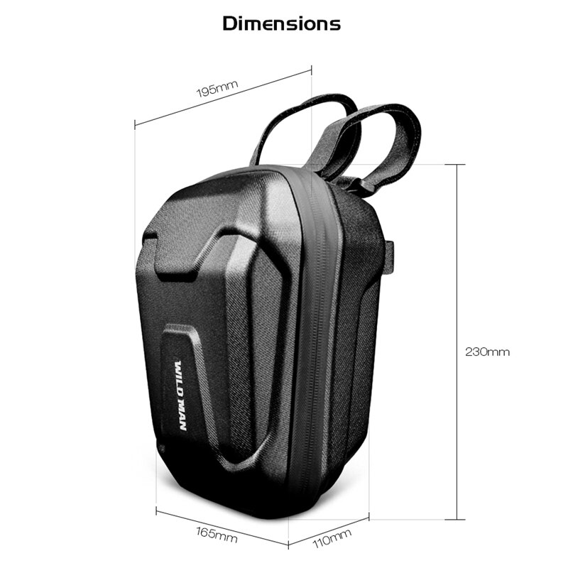 Bolsa de bicicleta de montaña WILD MAN, Scooters eléctricos a prueba de lluvia, bolsa frontal de bicicleta, protección de carcasa dura, bolsas de ciclismo, Panniers