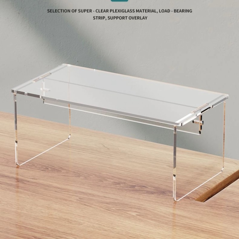 Acrylic Storage Rack Desktop U-shaped Display Rack Cabinet Transparent Height Increasing Rack Baffle Wardrobe Layered Partition