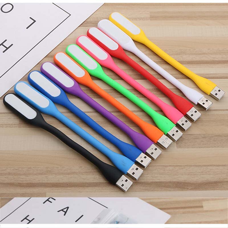 Muti-färg mini ledde usb nattbelysning flexibel bok läslampa bärbar ficklampa belysning för power bank telefon laptop