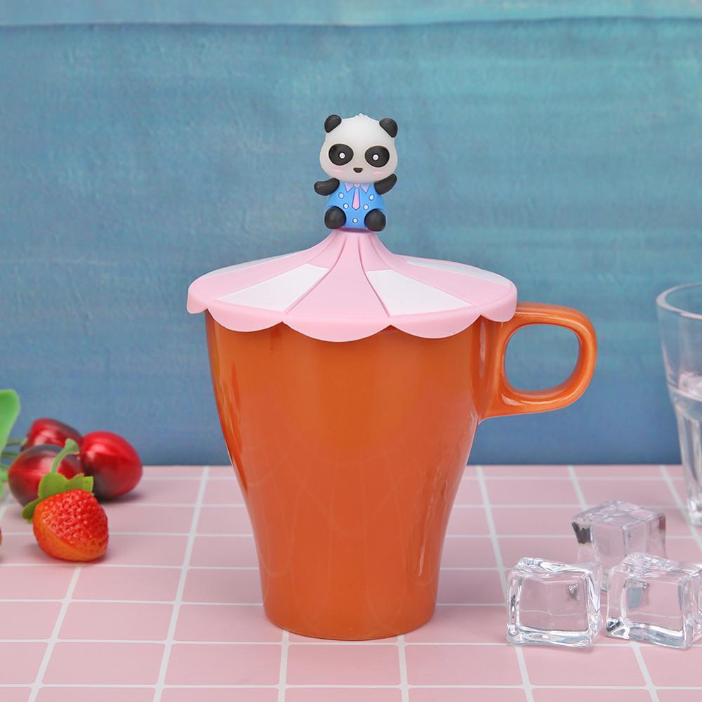 Reusable Cute Silicone Cup Cover Heat Resistant Sealed Leakproof Cups Lid Cute Anti-dust Bowl Tea Cup Lids Diameter 10cm