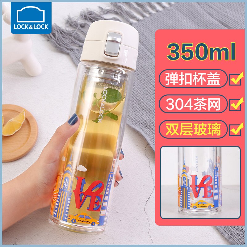 Infuser Glass Water Bottle Silicone Sleeve Gallon Tea Reusable Water Bottle Insulated Borraccia Termica House Decoration OO50BL: style6