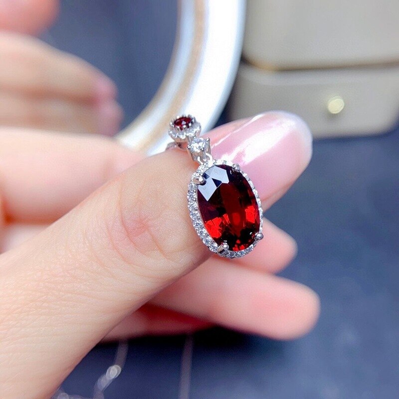 Vintage 4ct vermelho garnet pingente real 925 prata esterlina casamento pingentes colar para festa de noiva feminino gargantilha jóias presente