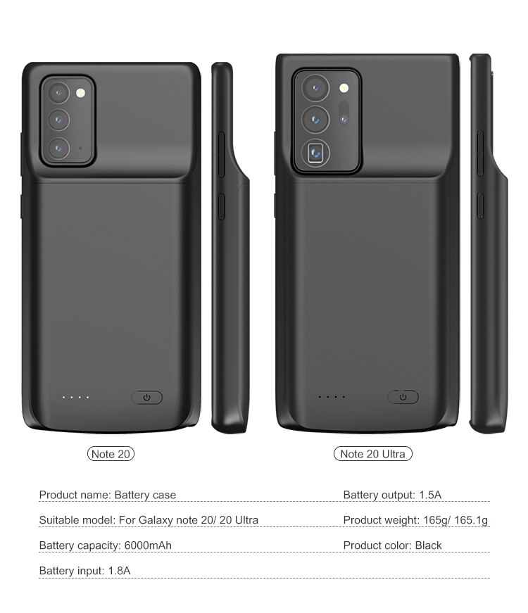 6000 Mah For Samsung Galaxy Note 20 Power Case Note 20 Ultra Battery Charger Case Power Bank Note 20 Ultra Power Case
