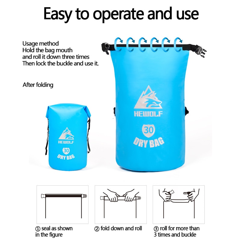 Bolsa impermeable al aire libre Camping buceo compresión natación playa almacenamiento flotante a la deriva portátil impermeable bolsa de cubo PVC