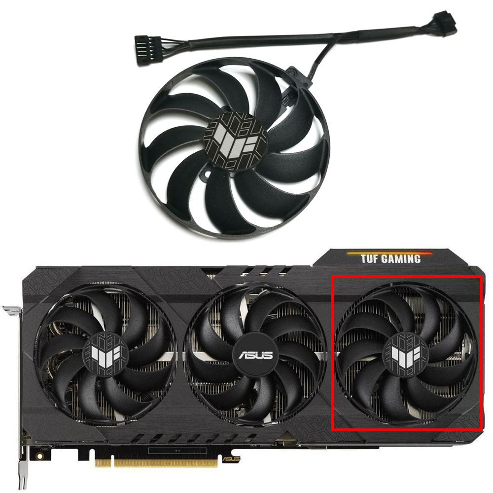 CF9010U12D T129215BU PLD09210S12H Video card cooling fan，For ASUS TUF RTX 3060、3060TI、3070、3070TI、3080、3080TI、3090 GAMING: Red