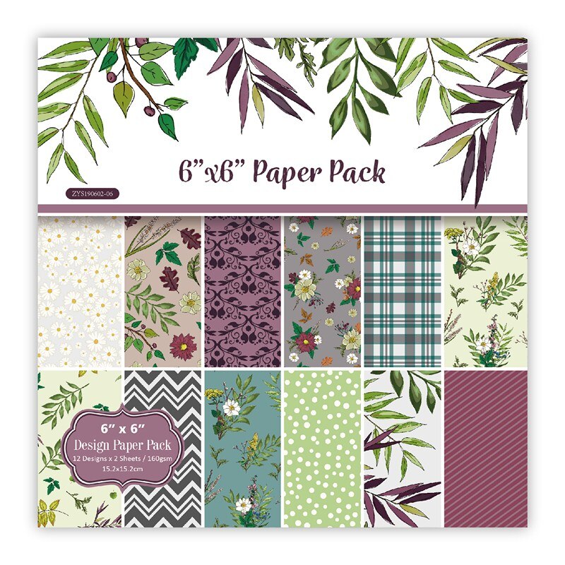 6"X6"The leaf patterned paper Scrapbooking paper pack handmade craft paper craft Background pad
