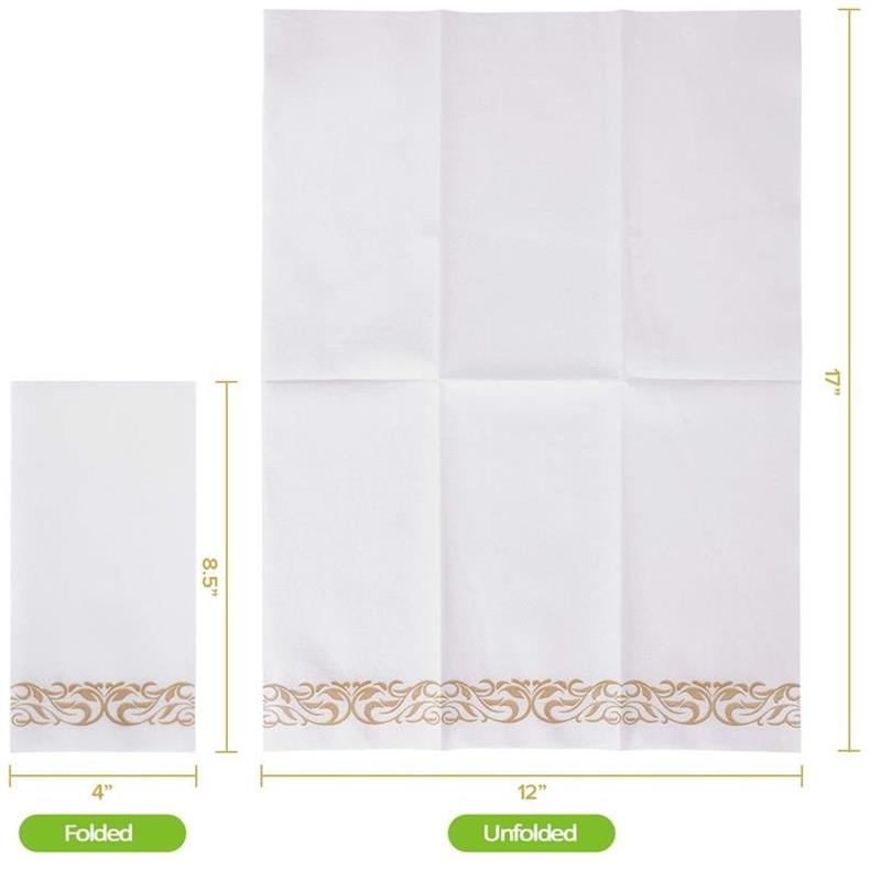 Luksus engangs gæst håndklæder bryllupsfest håndklæde holdbart dekorativt badeværelse håndservietter guld sølv hvid tissue 100 stk