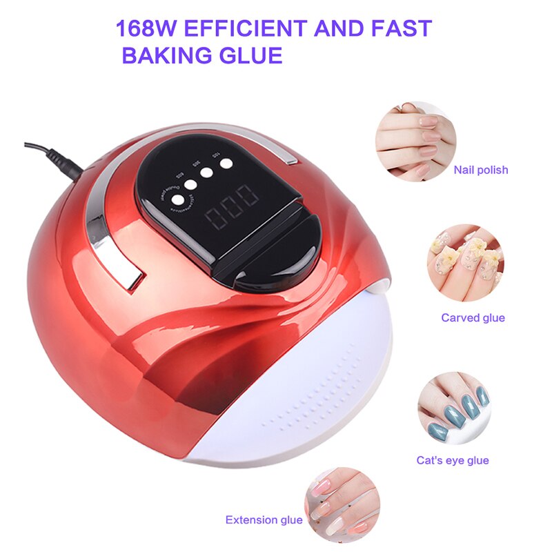 XZM-Lámpara de uñas LED UV de alta potencia, geles Unhas, 42 LED, secador de uñas, herramientas de curado rápido, luz de Gel, 168W