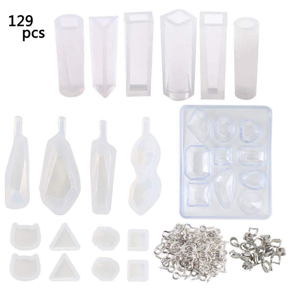 Siliconen Mal Voor Hars Siliconen Uv Hars Diy Klei Epoxy Hars Gieten Mallen En Gereedschap Set Met Een Zwarte Opslag tas Voor Sieraden: 129 Pieces