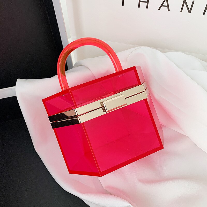 Acryl Transparante Zak Doos Stijl Portemonnees En Handtassen Voor Vrouwen Party Clutch Avondtasje Eenvoudige Vrouwelijke Trend Tas: 9