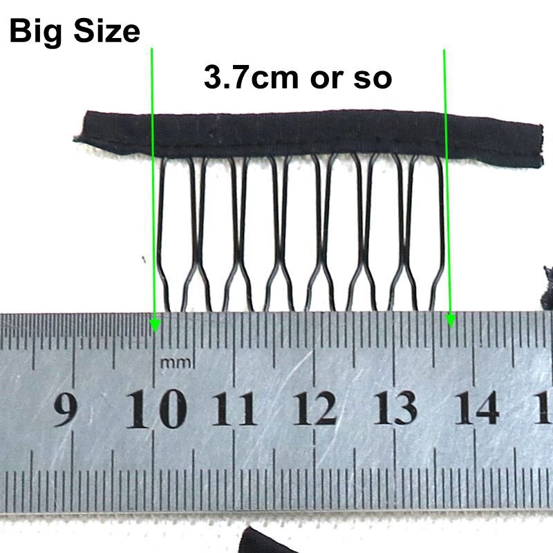40 Pieces 7-teeth Durable Black Comb Clips For Hair Extensions Small Wig Combs Clips For Wig Caps