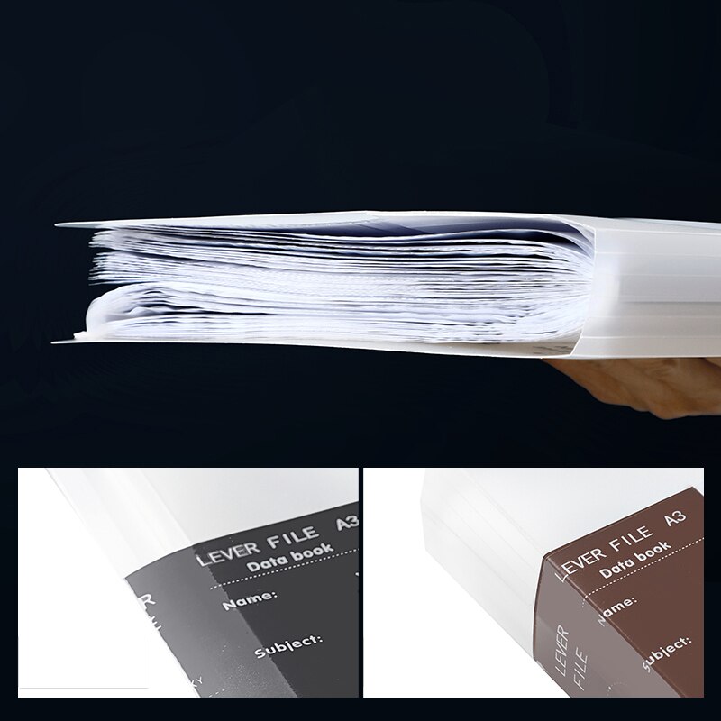Transparent Folder 80 Pages PP Document Bag A3 Folder Office Supplies File Booklet Multi-layer Students Test Paper Storage Bag