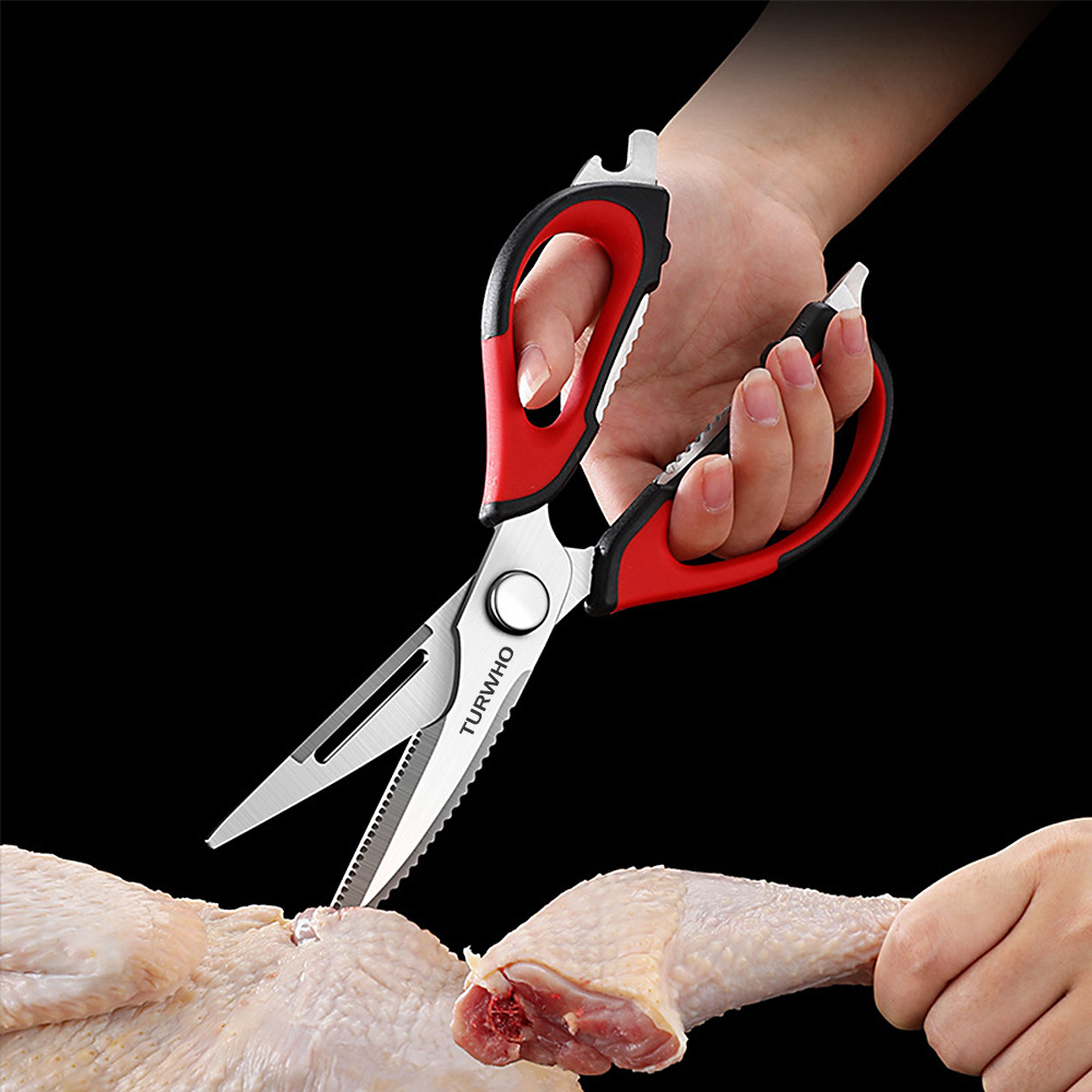 TURWHO Kitchen Shears Heavy Duty Kitchen Scissors with Holder for Meat/Vegetables/BBQ/Herbs Kitchen Accessories Cooking Tools