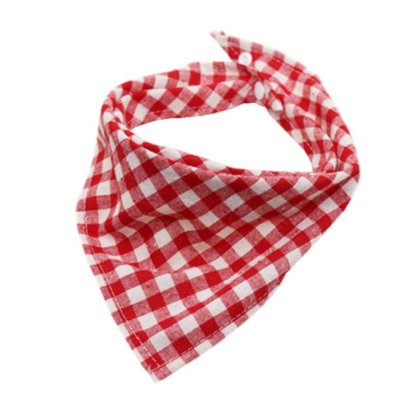 Baberos de algodón para bebés, paños de eructo para niños, toalla de Saliva a cuadros ajustable, pañuelo para niña, Baberos triangulares para recién nacidos