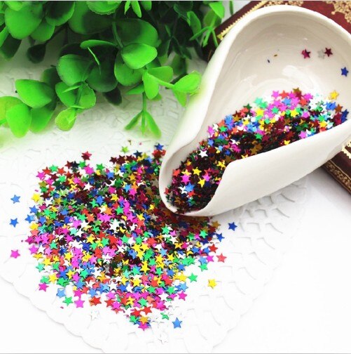 30G 3Mm Star Pailletten Nail Art Platte Losse Pailletten Glitter Pailetten Wedding Craft Kids Diy Accessoires 5 Kleuren beschikbaar: Mix Colors