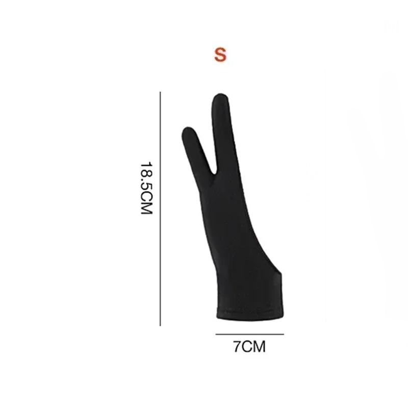 Gants de dessin à deux doigts S/M/L, Anti-tactile, Anti-salissure, pour tablette, tableau numérique, écran tactile, peinture à l'huile, fournitures d'art de bureau: Rouge