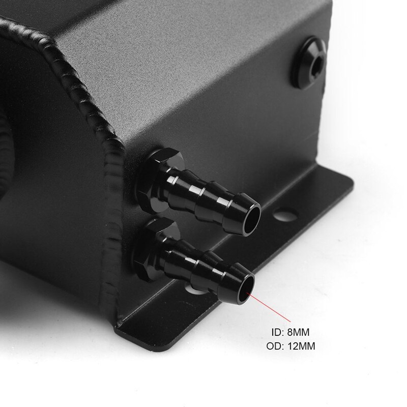 Universal 1L Alloy Aluminium Engine Oil Catch Can Breather Tank Bottle Polished