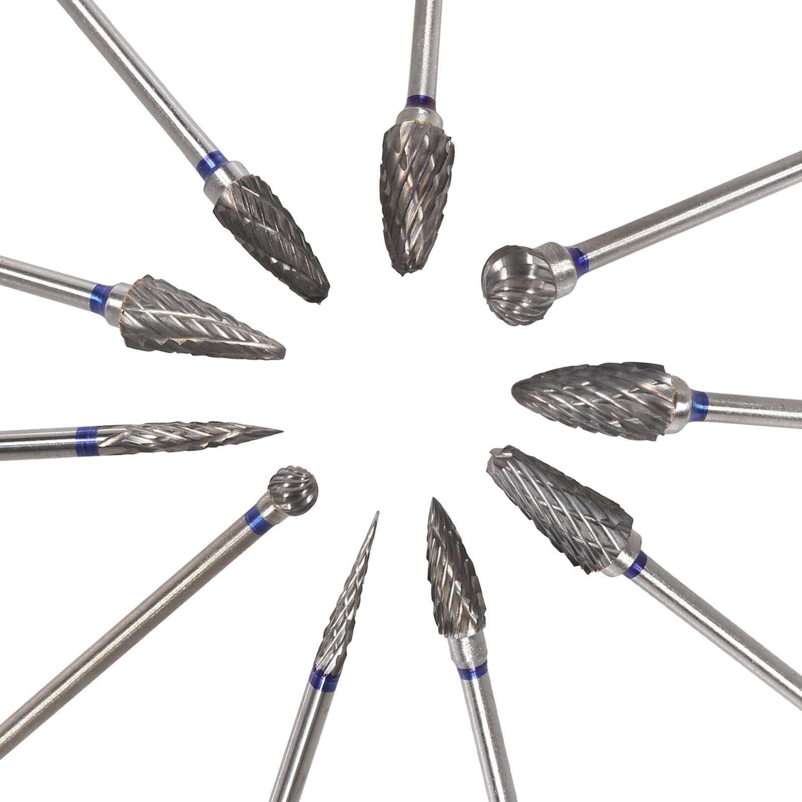 10 Sizes Dental Tungsten Carbide Steel Burs Teeth Drill 2.35mm Fit Polishing Handpiece Marathon