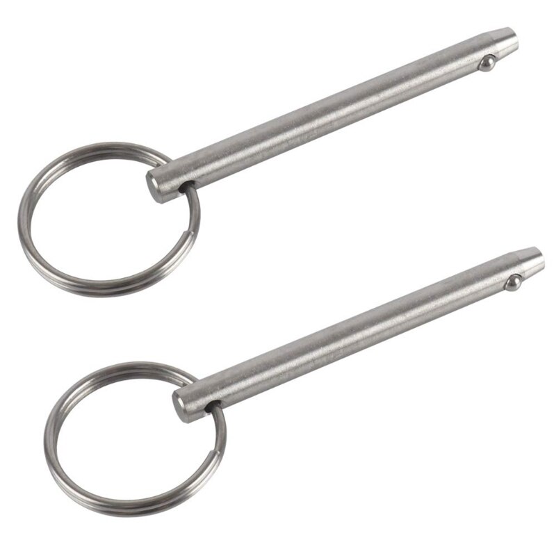 2 Pack Quick Release Pins Stainless Steel Quick Release Pins Usable Length 2.4 inches for Cabins Shipbuilding Industries