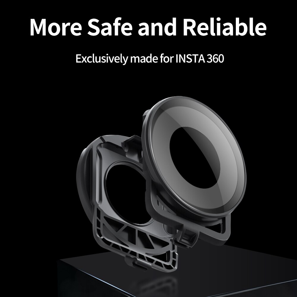 TELESIN 2 pièces protecteur d'objectif garde froid chaussure cadre étui écran et lentille protéger verre trempé pour Insta360 One R 4K 360 Edition