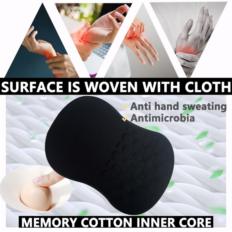 Ergonomische polssteun muismat Comfortabele polssteun Antislip muizenmat Geheugen katoenen muismat voor pc-laptopcomputer
