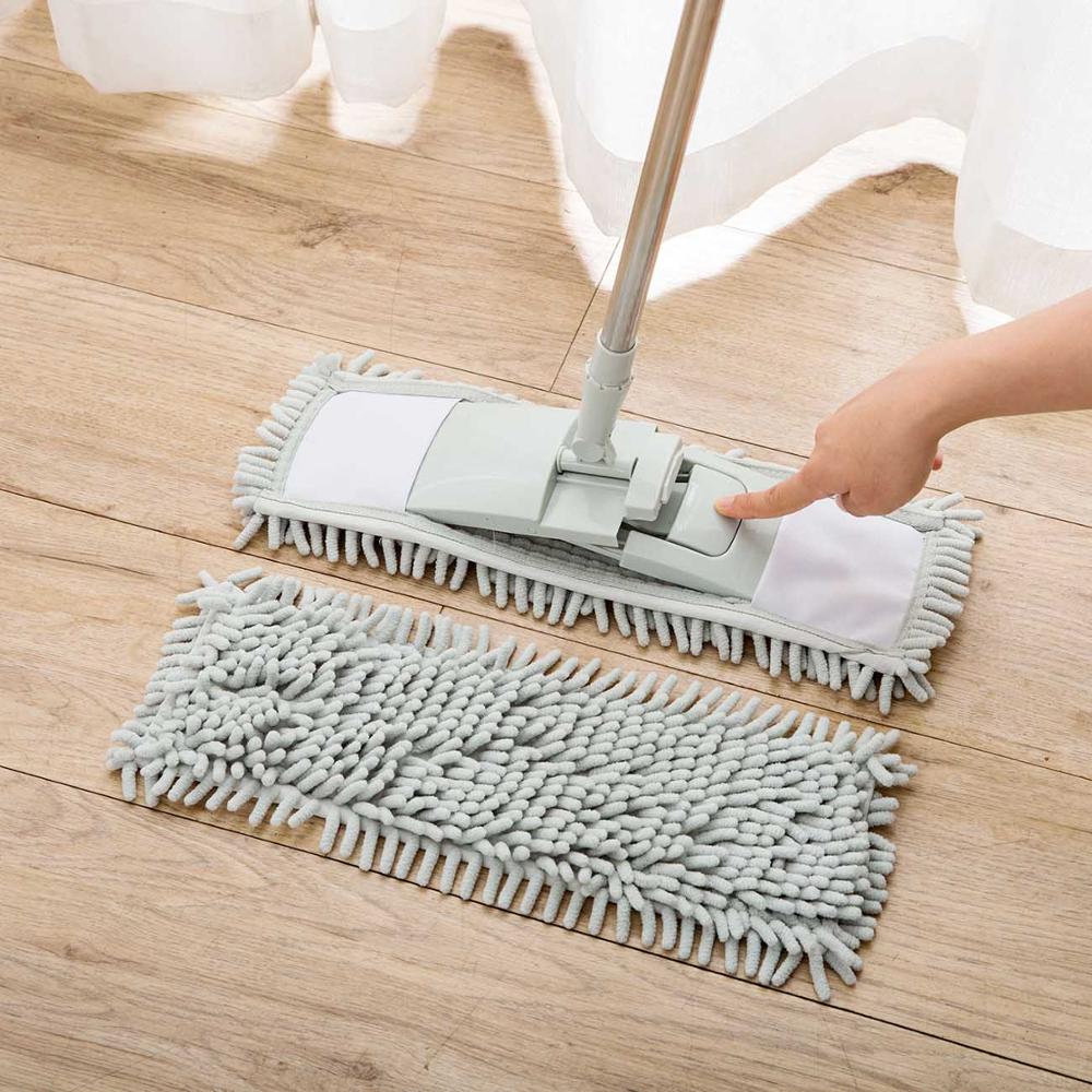 Serpillière anti-poussière Chenille pour salle de bain, nettoyage ménager, remplissage pliable, tête de rechange plate, outil de couleur bonbon