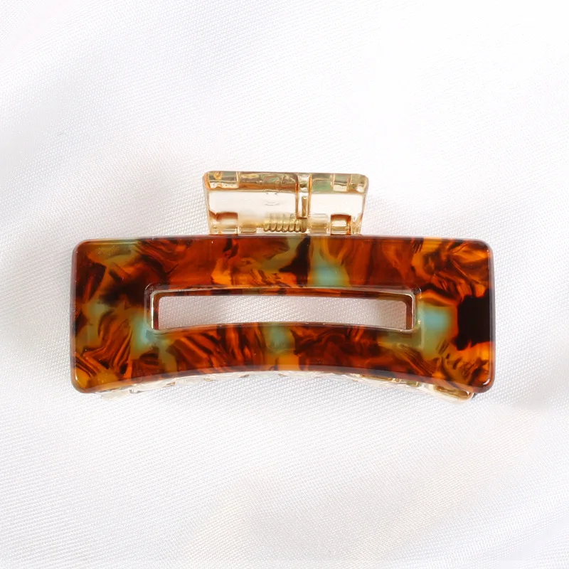 Bgffuy Mini couleur unie imprimé léopard acrylique croix griffes de crabe pince à cheveux coréenne filles femmes accessoires de cheveux: green