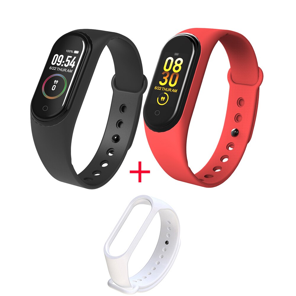 M4 smart band 4 fitness armbånd sport smart ur puls blodtryk armbånd smartwatch til xiaomi som mi band 4: Lyserød