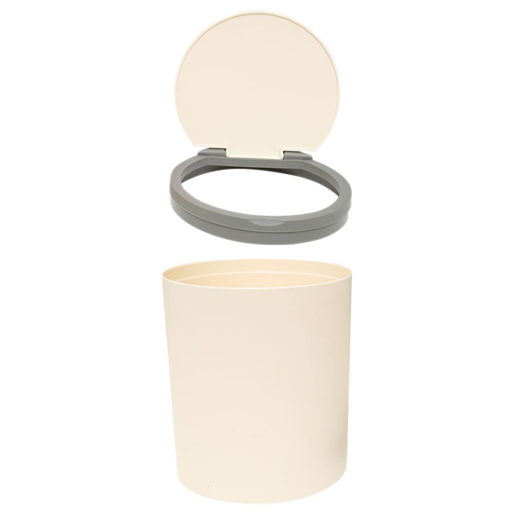 Desktop Ash-bin Multi-use Trash Can Versatile Home Office Desktop Trash Bucket: Beige