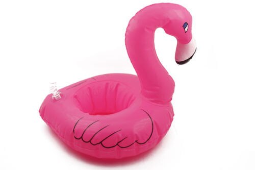 Flamingo Drink can Holder Inflatable Pool beach blow up Floating Toy Party