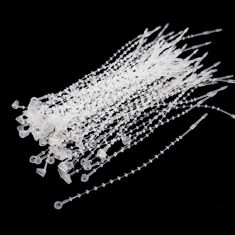 1000 st/lot svarta/genomskinliga kläder/påse plastpärlkedja rep plaststift/handsnöre snäpplås/universell märkrep