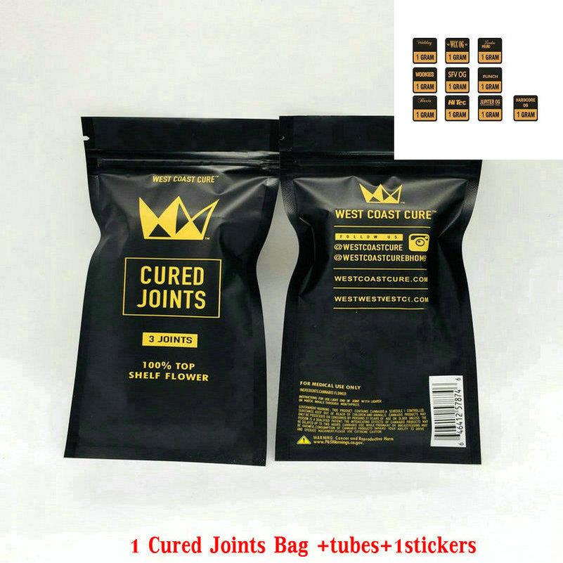 West Coast Cure 3PCS 1PCS CURED JOINTS BAG +PLASTIC TUBES Packaging moonrock Preroll Pre-rolled tube packaging: bag with 3 joint / 25 PCS